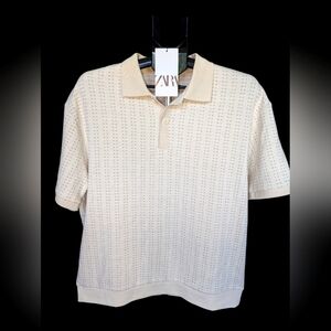 NWT ZARA Polo Cream Men's XL